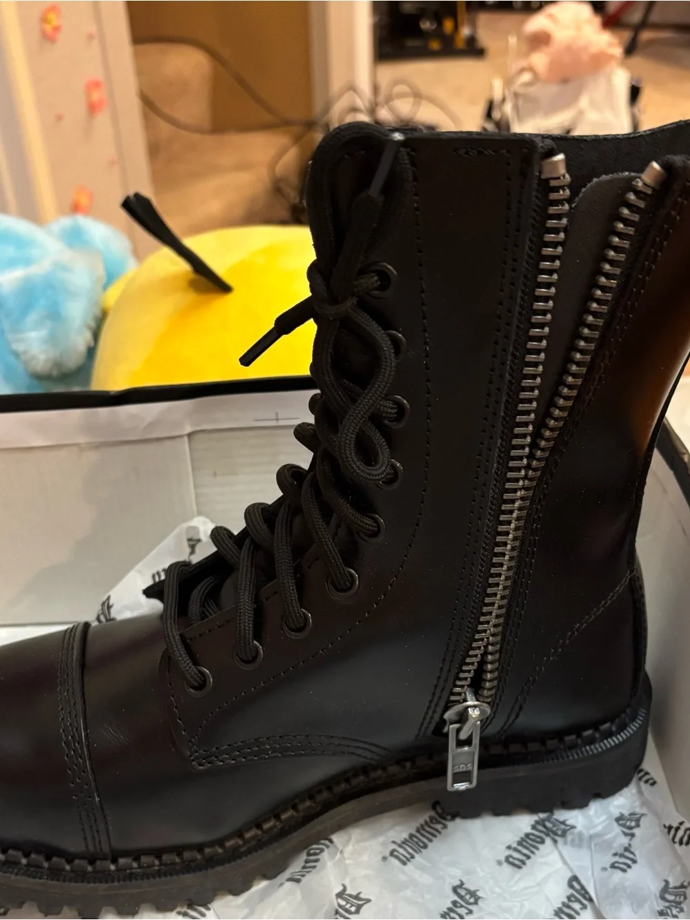 Demonia  Black Lace-Up Boots